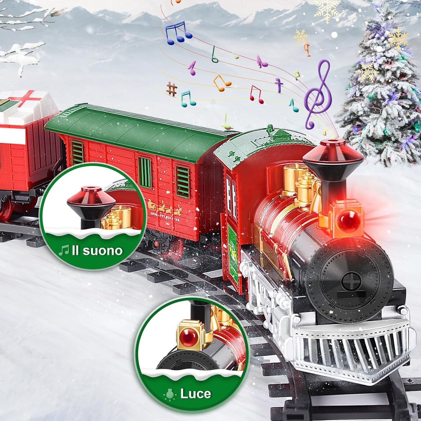 Herenear Trenino Natalizio Elettrico per Bambini