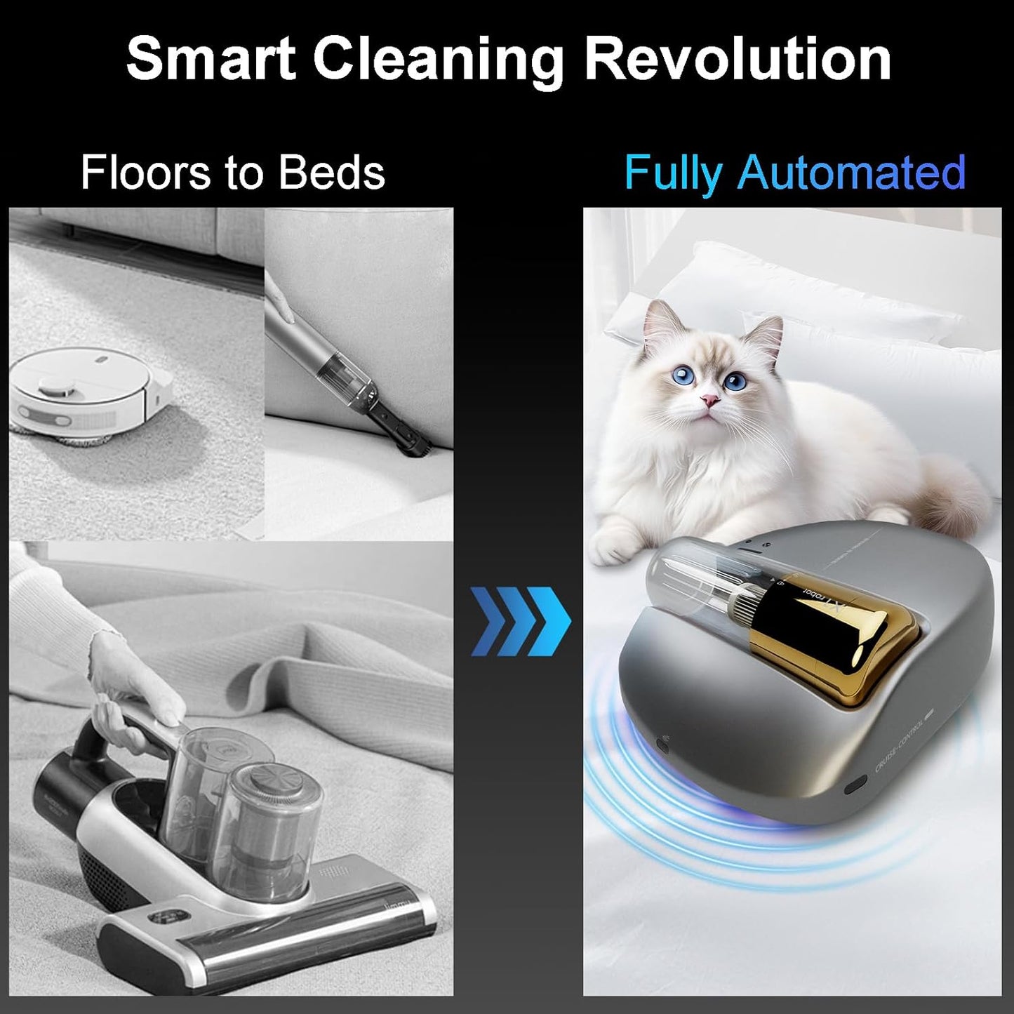3 in 1 Cordless Robot Bed Vacuum Cleaner