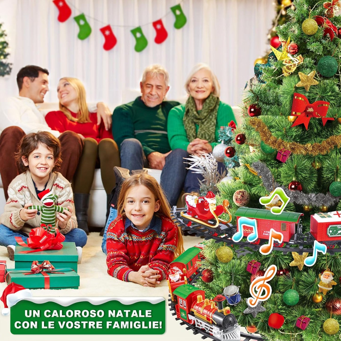 Herenear Trenino Natalizio Elettrico per Bambini
